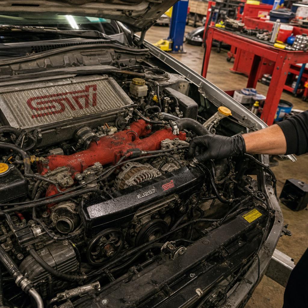 Built EJ engine on stand